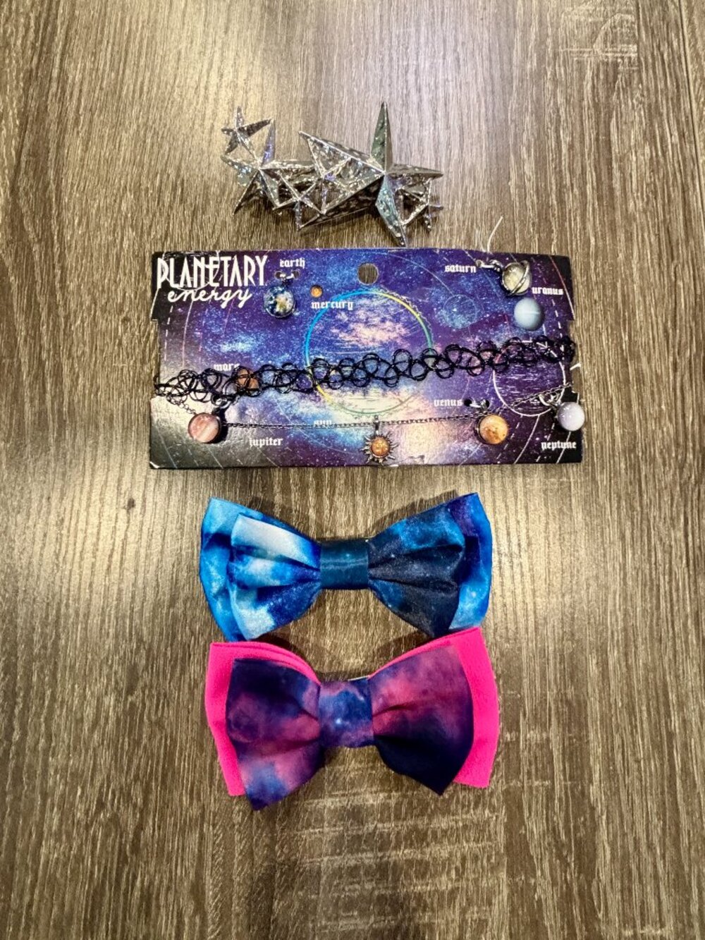 Celestial Space Accessory Bundle - Chokers, Star Barrette & Galaxy Bowties